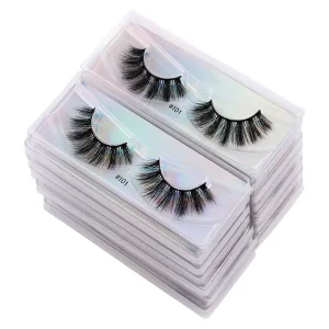 New Arrival Faux Mink 3D One Pair Full Strip Eyelashes With Flash Box Natural and Soft Lashes