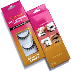 New Arrival Handmade Synthetic Hair Press Nature Eyelashes Self Adhesive Pre Glued Strip Wispy Lashes Eye Makeup