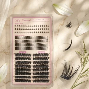 New Arrival Mixed Style Clusters Eyelash Manga Volume Spike Mini Tray Diy Eyelash Clusters Kit with Bottom Lash and Spike Lashes