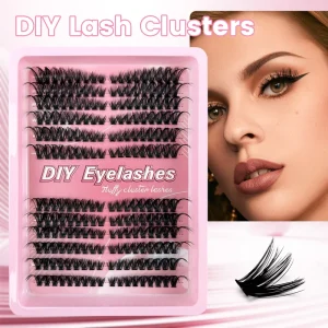 Fluffy Eyelash Extension Kit 30P 40P 50P 60P 80P 100P 10-16mm Thick Cluster Lashes