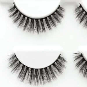 New Arrival Popular Styles 3 Pairs 3D Wispy Faux Mink Fur Strip Eyelashes Natural Half False Lash for Makeup Black Cotton Band