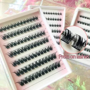 New Arrival Pre Cut Segmented Individual Long Lasting No Glue Needed Lash Clusters Extension Fan Eyelashes D Curl Cluster Lashes