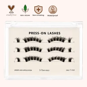 New Arrival Pre Glued Waterproof Reusable Segmented Half Style Self Adhesive Press On Lashes Full Strip Eyelashes