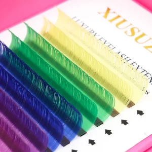 New Arrival Private Label Colored Las Extension rainbow Glitter Lashes Cashmere Color Lash Extensions Supplies Colorful Lashes