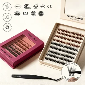 New Arrival Self Adhesive Cluster Lashes Press on No Glue Needed Segmented Eyelashes Soft False Eyelashes Daily Makeup