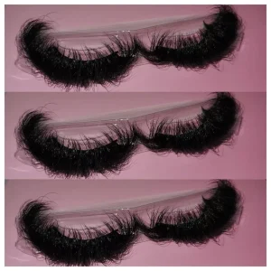New Arrival Super D Curl Strip Lash Bulk Factory Full Strip Eyelashes 25mm Private Label 5D 8D Fluffy Real Mink Lashes