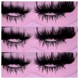 New Arrivals 25mm Fluffy Eyelashes Private Label Top and Bottom Lash Handmade Wispy Strip Mink Lashes with Spikes