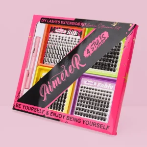 New Arrivals 4 Styles Manga Volume Spike Mini Tray Diy Eyelash Clusters Kit with Bottom Lash and Spike Lashes