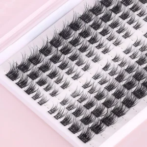 New Arrivals Super Natural Thin Band Lashes Cluster Handmade Natural Volume Diy Eyelash Extension Cluster Kit