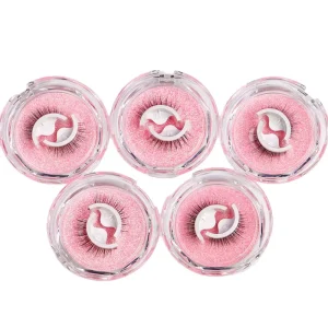 New Arrive Handmade Custom logo Glue free Cruelty free Natural Curl Self adhesive Reusable Faux Mink Strip Eyelashes