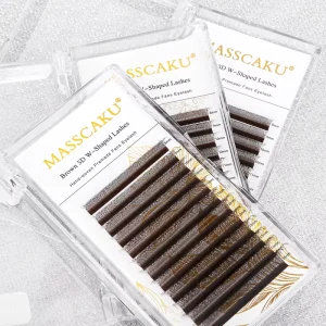 New Brown 3D 4D 5D W Shaped Eyelash Extensions 8 15mm Mix Length Hand Woven Premade Volume Fans Cilios for Makeup Tools