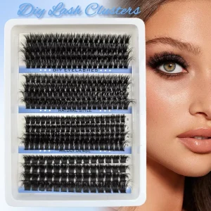 New Cross border Hot Melt Hair Styling Common Material 150D Large Capacity Semi handmade Segmented 296 Cluster Tray Eyelashes