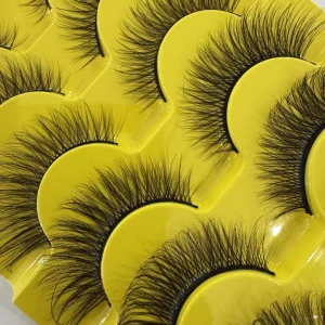 New Custom Label Natural Silk Fox Wings Cat Eye Eyelashes Handmade Full Strip Artificial Mink Eyelashes