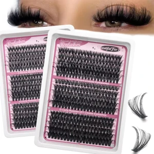 New DIY Segmented Eyelashes 60D High capacity D curl 18mm Messy Voluminous Curled Synthetic Fiber Black Cotton