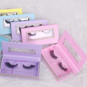 New Design Diamond Lashes Box Private Label Natural Wispy Lashes 3D Mink Eyelashes