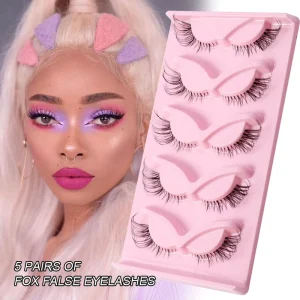 New Design Foxy Full Strip Lashes 10mm-20mm Faux Mink Lashes fox Lashes