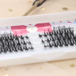 New Design Handmade DIY Lash Segment Eyelash Individual Cluster Korean PBT for Lashes Eyelash Extension Sharp Base 3 Rows