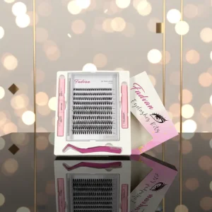 New Design Handmade PBT DIY Cluster Lashes Kit 30D 4D 50D 60D 9 16MM for Volume 12 Rows 0.07MM Thickness Eyelash