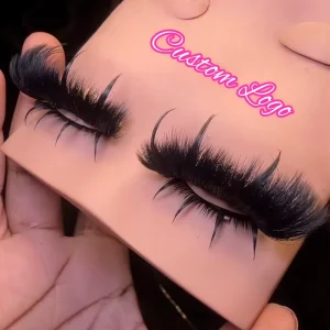 New Design Handmade Strip Lashes Custom Logo 18mm 25mm Natural Thick Full Mink Hair Spike Eyelashes