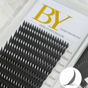 New Design Light Style Dark Black Premade Anime Spike Lash Individual Faux Mink Eyelash Premade Anime Lash Map Extensions Trays