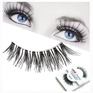 New Design Natural Long 100%handmade Clear Band Human Hair Eyelashes False Full Strip Lashes