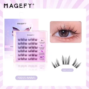New Design ODM OEM No Band Glue Free Handmade Synthetic 6 Rows Thick Self Adhesive Press on Cluster Lashes