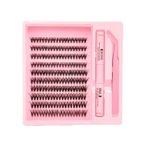 New Design Princess Shiyu Handmade DIY Lash Kit 10 Rows Segment Eyelash 30D 8 16mm Individual Cluster Silk Fans Knot Natural Soft
