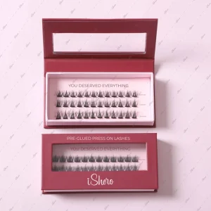 New Designs 3 Lines Comfy Long Lasting Pre Glued False Eyelashes Press And Go On Fluffy Lash DIYLashes Cluster Maroon