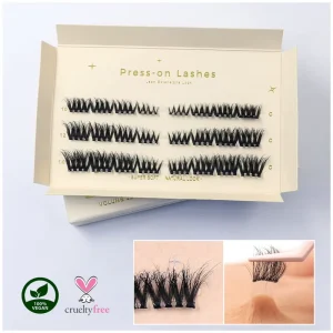 New Designs Long Lasting Pre Glued False Eyelashes Press And Go On Fluffy Lash DIY Lashes Cluster
