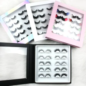 New Eyelashes Vendor 10 Pairs 5d Faux Mink Lash Books Custom Box Lashbook 3d Mink Eyelashes Colorful Lash Book
