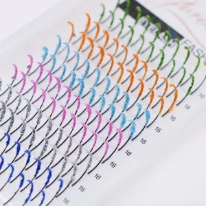 New Fashion Private Label Hand Made Glitter Lash Extension Multi Colored Lashes Tray Private Label Eyelash Extensions