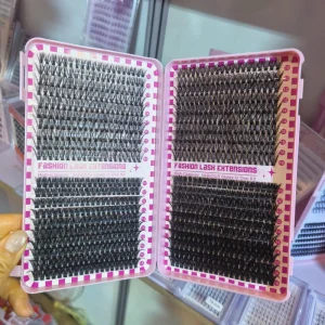 New Fluffy 80-100D DIY Eyelash Clusters Kit 3D 18-25mm Thin Band Thick Volume PBT Fiber Handmade Professional