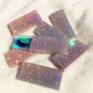 New Glitter Rhinestone Eyelashes 3D 5D with Mink Eyelashes Custom Lash Box 5d Mink Eyelashes Vendor Private Label