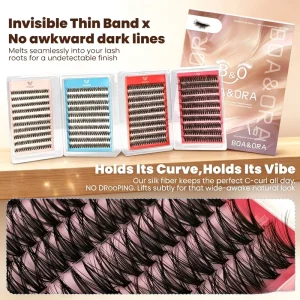 New Kit Set Fluffy Wispy Volume Cluster Lashes Individual Eyelash Clusters for Salon Diy Reusable Natural Look Long Lasting