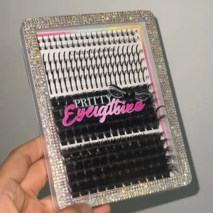 New Lash Cluster Kit With Rhinestone Custom Logo Eyelashes Cluster Kits Diy Segment Lash Extension Clusters