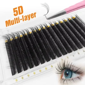 New Lashes 5D Multi Layer Camellia Eyelashes Wild Fluffy Messy Stereo Simulation Soft Easy Fan Eyelash Extensions