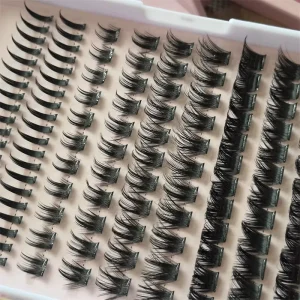 New Mixed Styles 10 16mm Length Cluster Eyelash Glam Volume Press on Lashes No Glue Cluster Lashes