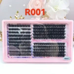 New Private Label Handmade Synthetic Material Segment Eyelash Glue Tweezers DIY Cluster Lashes Kit Long Lasting Lash Extensions