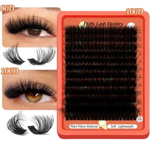 New Private Label Segment Eyelash With Glue and Tweezers DIY Cluster Lashes Kit Long Lasting 14 24mm Lash Extensions Diy Cluster