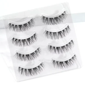 New Special Elastic Thin Clear Band 3D Synthetic Fiber Eyelashes Dramatic False Eyelashes Mixed 10 Pairs Minimum