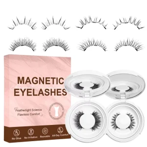 New Stock Travel Reusable Magnetic Clip Eye Lashes Kit No Glue No Liner Quantum Magnetic Lashes with Applicator