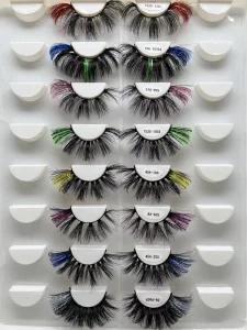 New Style 20 25MM Color 3d Mink Lashes Premium Party Style False Eye Lashes Colorful Handmade Coloful Eyelashes