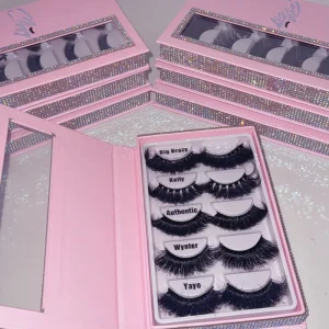 New Style Custom Eyelash Box for 25mm Fluffy Real Mink Lashes Top Quality Strip Eyelashes