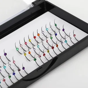 New Style Diamond Shiny Individual Lashes Spikes Glitter Make Eyelashes Lashes Extension Trays Supplies Colorful Fashion