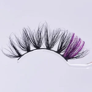 New Style Full Strip Color Volume 3D Mink Lashes Real Mink Fur Colorful Eyelashes Glitter Colored Lashes