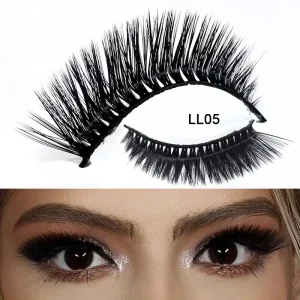 New Style L Curl Full Strip Eyelashes Female Makeup Cat Eye Lashes Fox Winged Wispy Natural Faux Mink Lashes Vendor OEM ODM