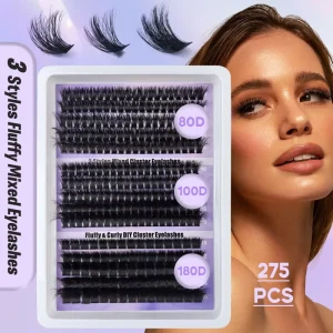 New Style Messy Eyelashes Mixed Large Tray Three Styles Thick False Eyelashes Set