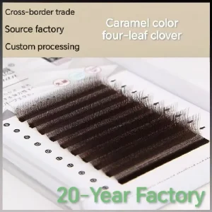 New Style Natural Looking Eyelashes Caramel Color Four Leaf Clover Style Eyelash Extension From Vendors