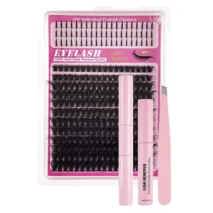 New Style Pre-cut Segment Eyelashes Private Label DIY Fluffy Clusters 8mm to 18mm Cluster Lashes with Spikes