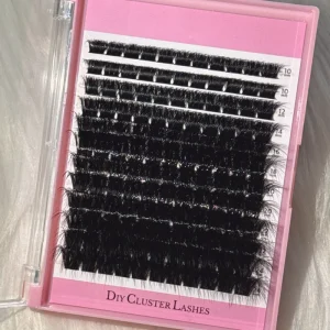 New Style Super Fluffy Lash Clusters Custom Private Label Diy Clusters Extension Tray 24mm Long Style Cluster Lashes